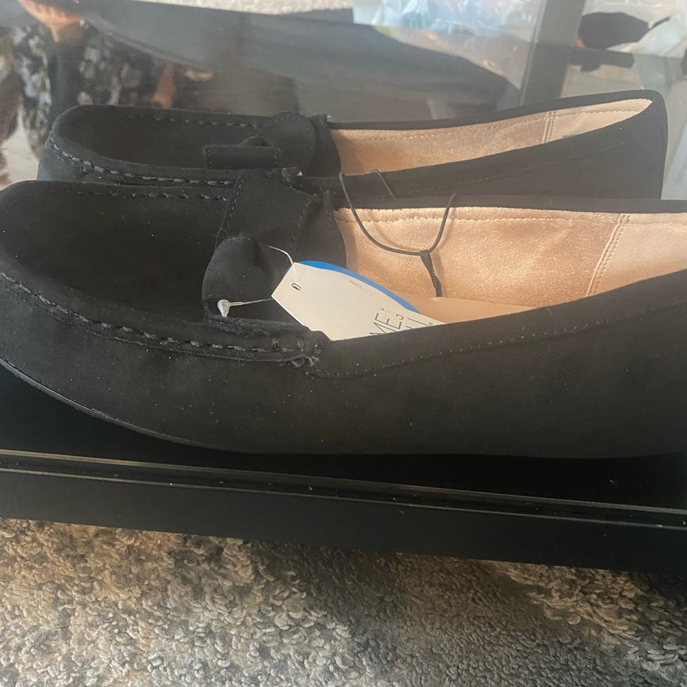 Time and Tru Black Wide Width Loafers